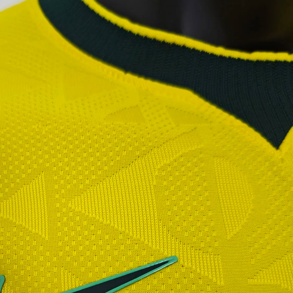 2026/27 Brazil Home Yellow Player Version Long Sleeve Soccer Jersey Detail 3