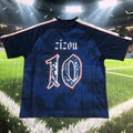 zizou #10 France Blue Special Edition Retro Style Fans Jersey Front