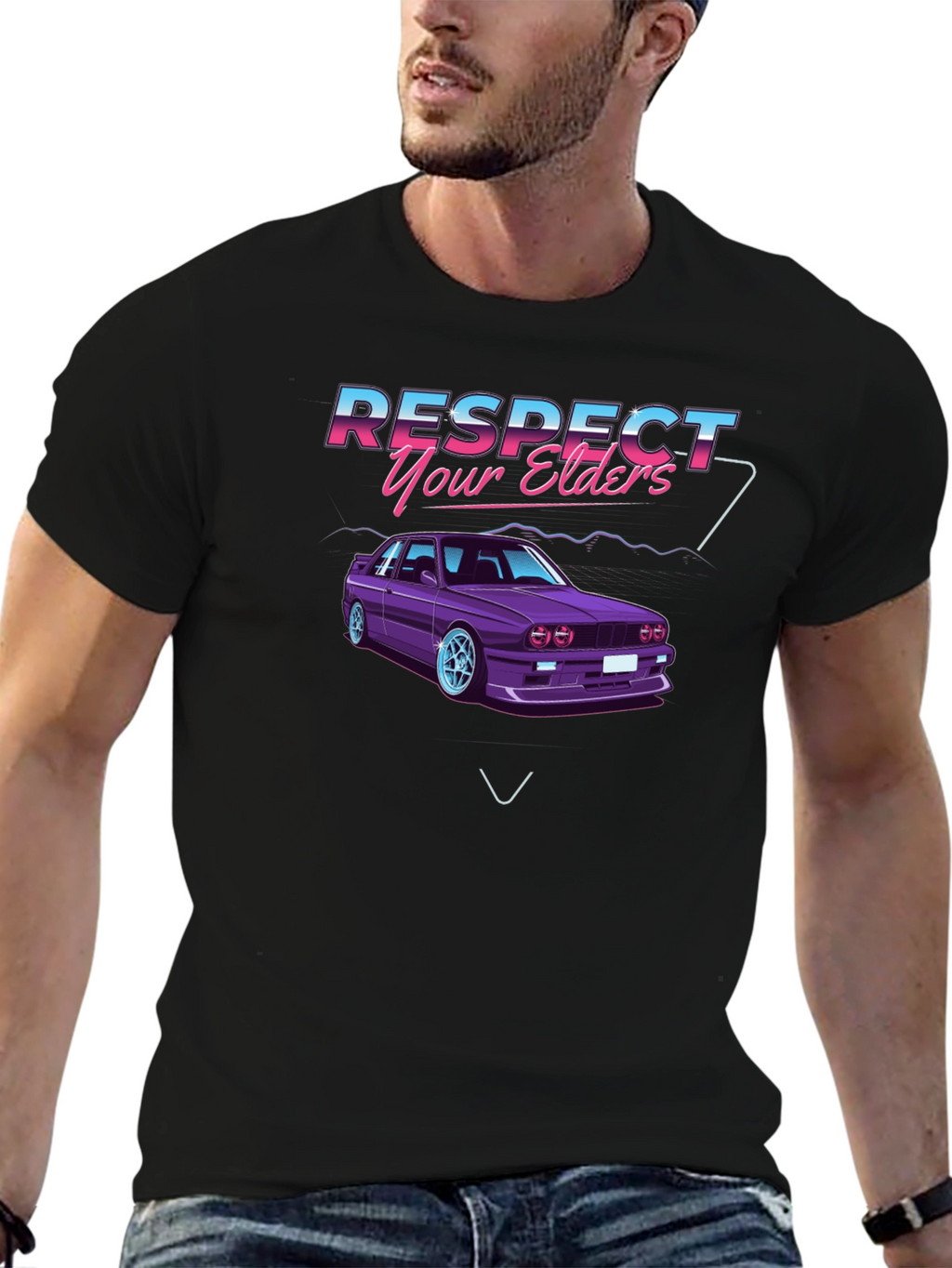 Respect Your Elders Car Graphic T-Shirt