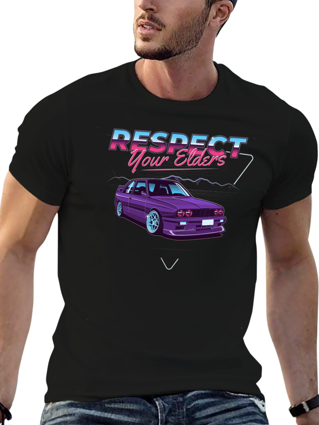 Respect Your Elders Car Graphic T-Shirt