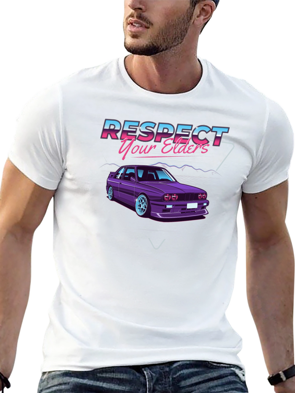 Respect Your Elders Car Graphic T-Shirt
