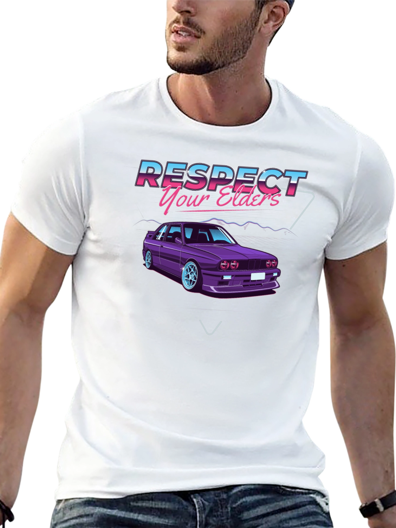 Respect Your Elders Car Graphic T-Shirt