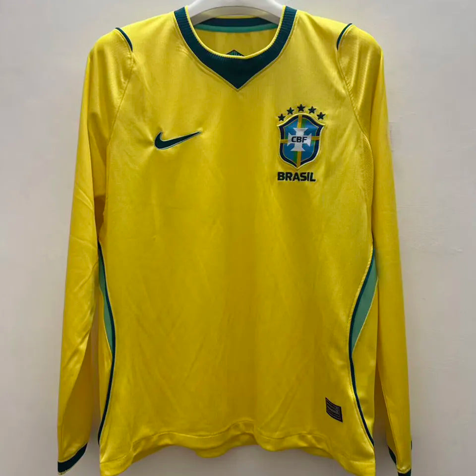 2026/27 Brazil Home Yellow Fans Long Sleeve Soccer Jersey Front
