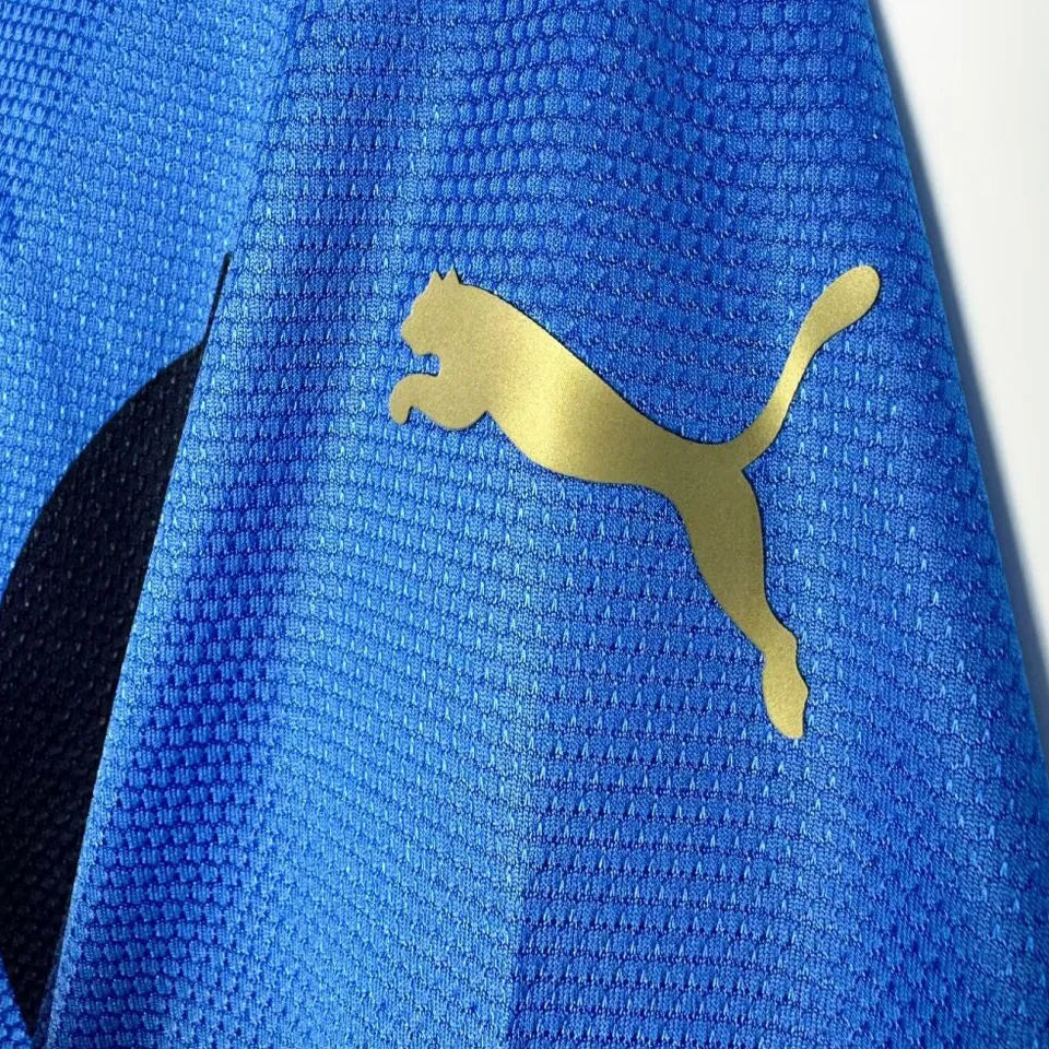 2006 Italy Home Blue Retro Long Sleeve Soccer Jersey Detail 3