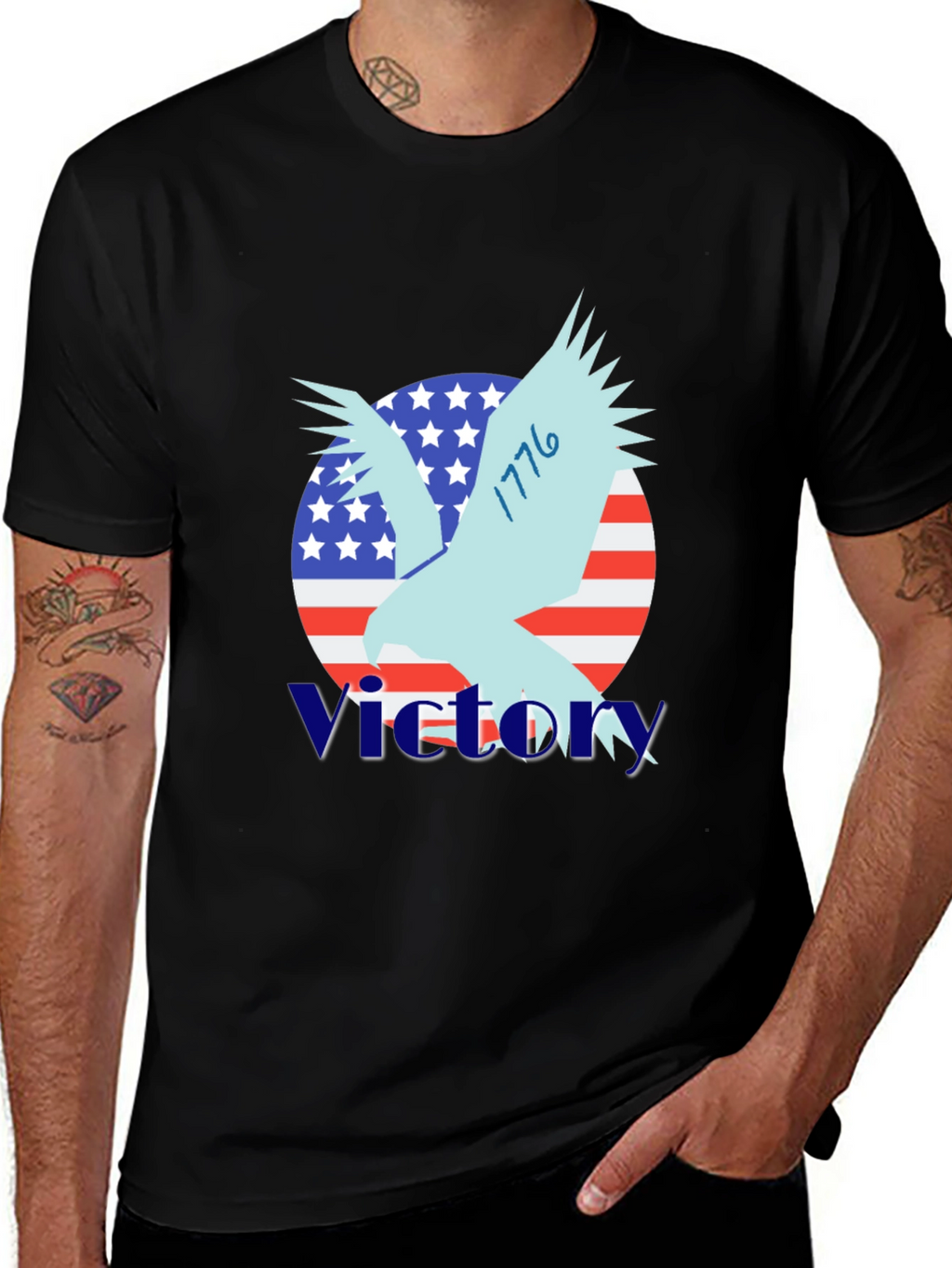 Patriotic Eagle 1776 T-Shirt - Victory Design