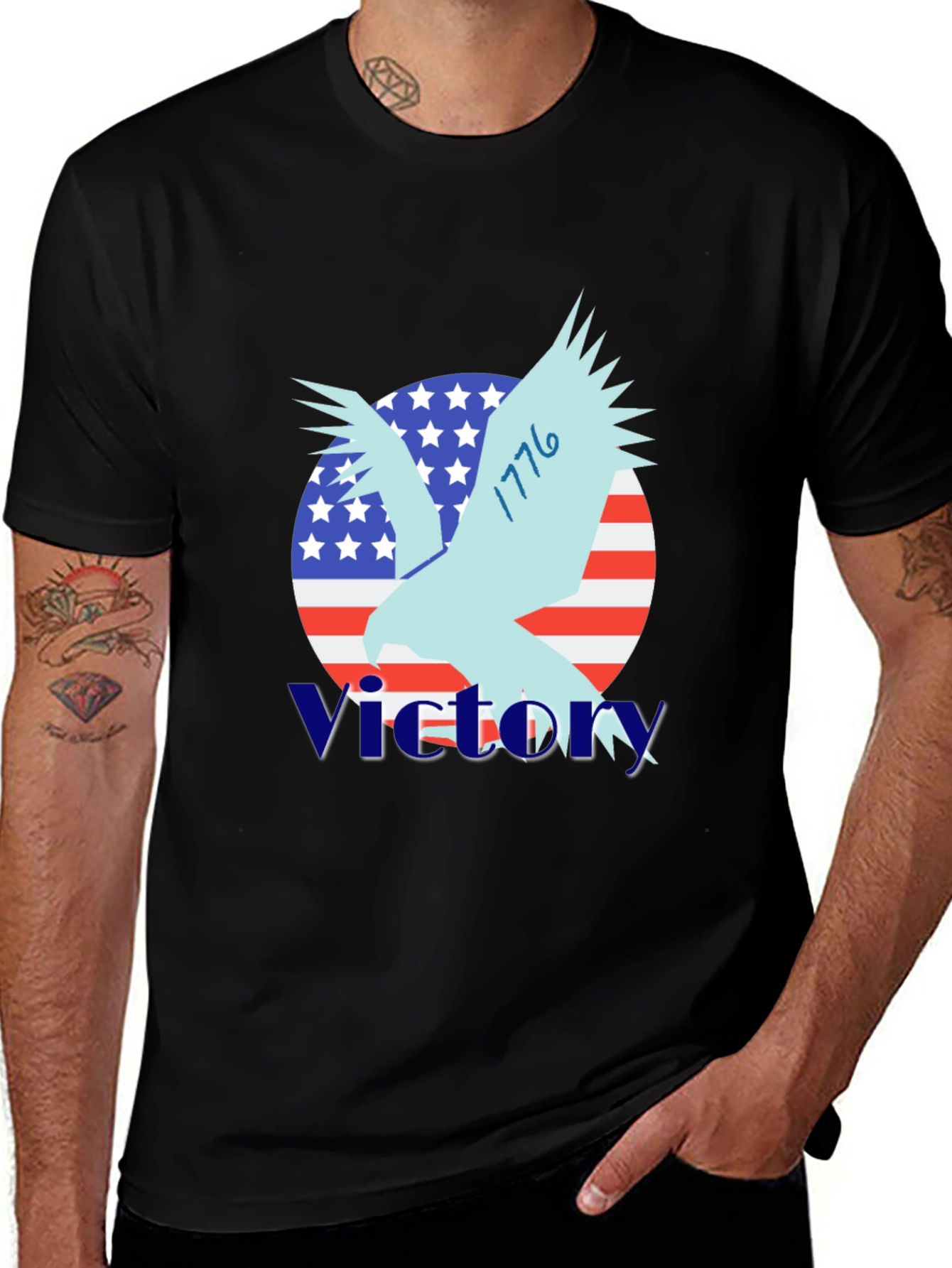 Patriotic Eagle 1776 T-Shirt - Victory Design