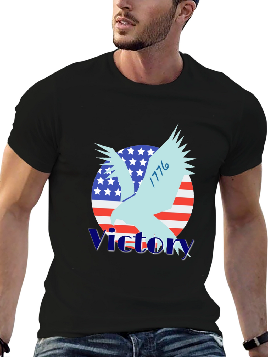 Patriotic Eagle 1776 T-Shirt - Victory Design