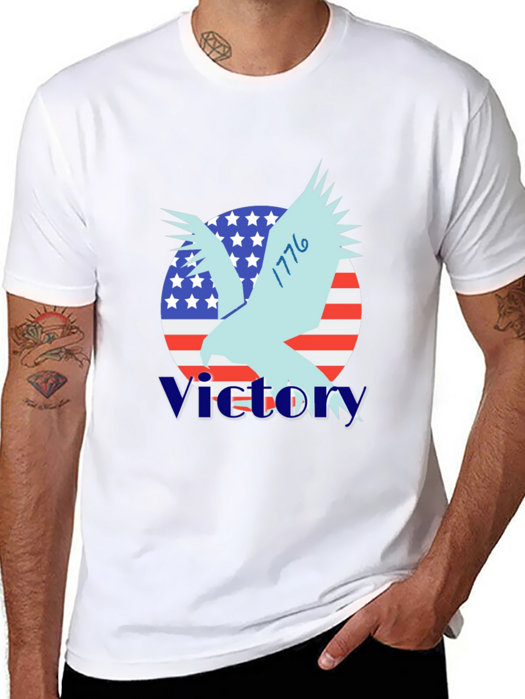 Patriotic Eagle 1776 T-Shirt - Victory Design