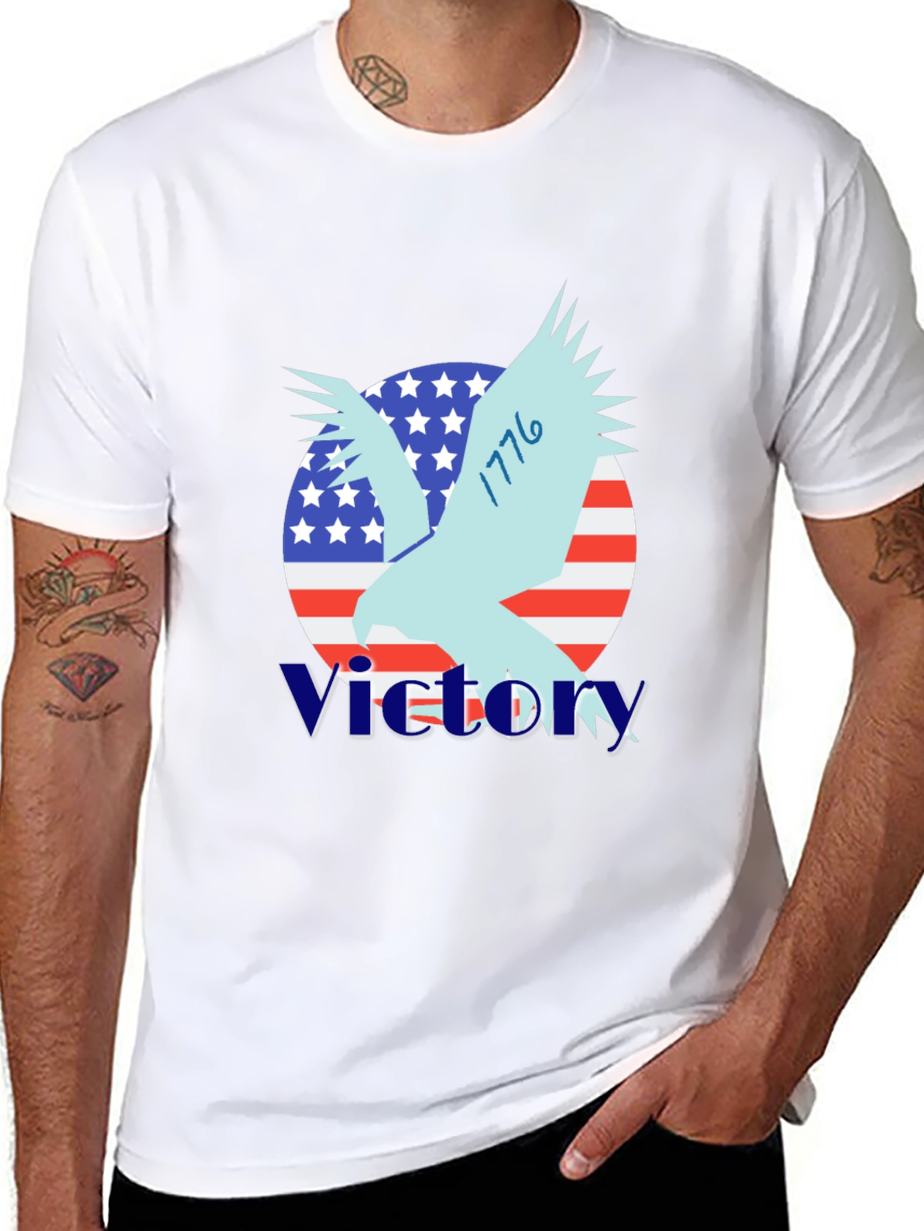 Patriotic Eagle 1776 T-Shirt - Victory Design