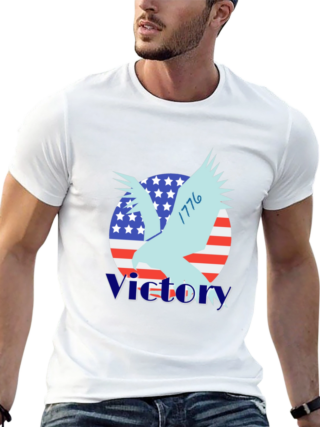 Patriotic Eagle 1776 T-Shirt - Victory Design