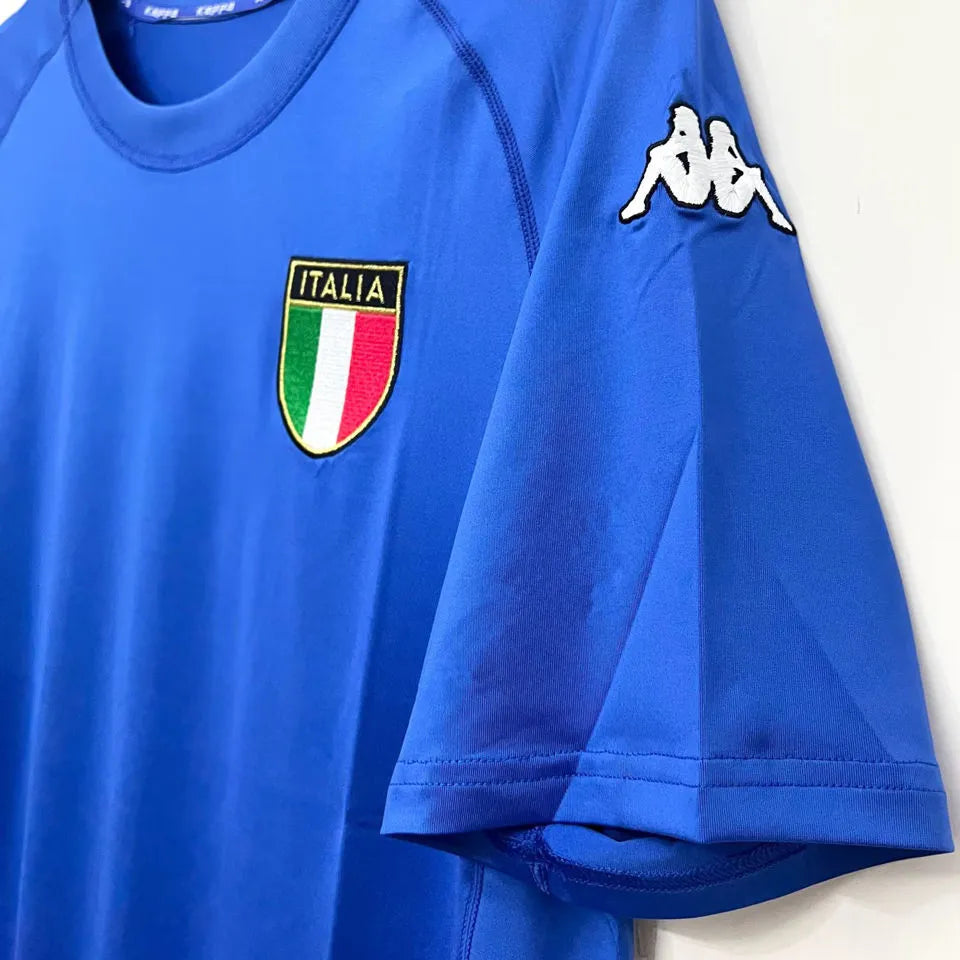 2000 Italy Home Blue Retro Soccer Jersey Detail 2