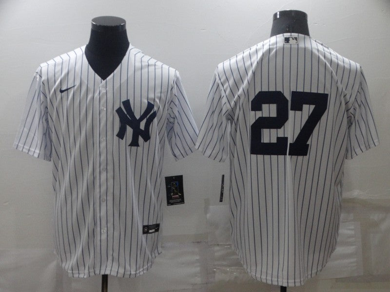 Men's New York Yankees Giancarlo Stanton #27 White Replica Player Name Jerseys