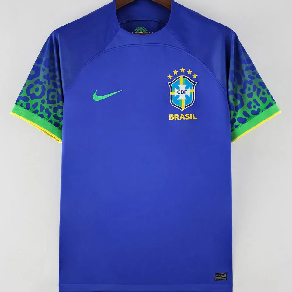 NEYMAR JR #10 Brazil Away Blue Fans Jersey 2022/23 ★★ Detail 2