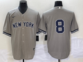 Men's New York Yankees Yogi Berra #8 Gray Replica Player Name Jerseys
