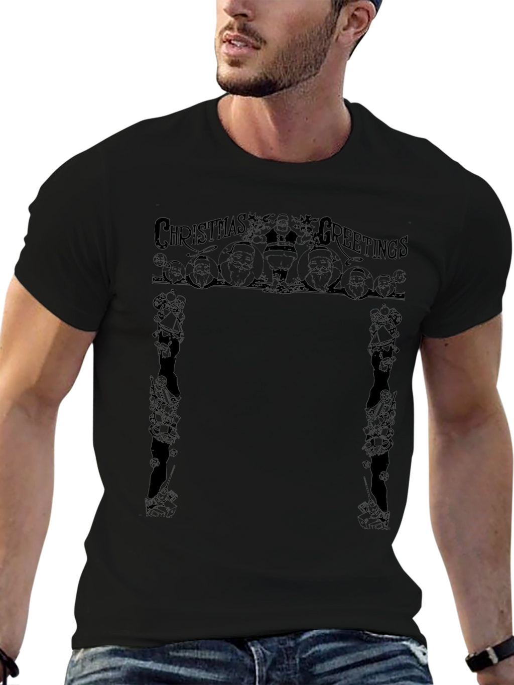 Christmas Greetings Graphic Tee - Holiday Style