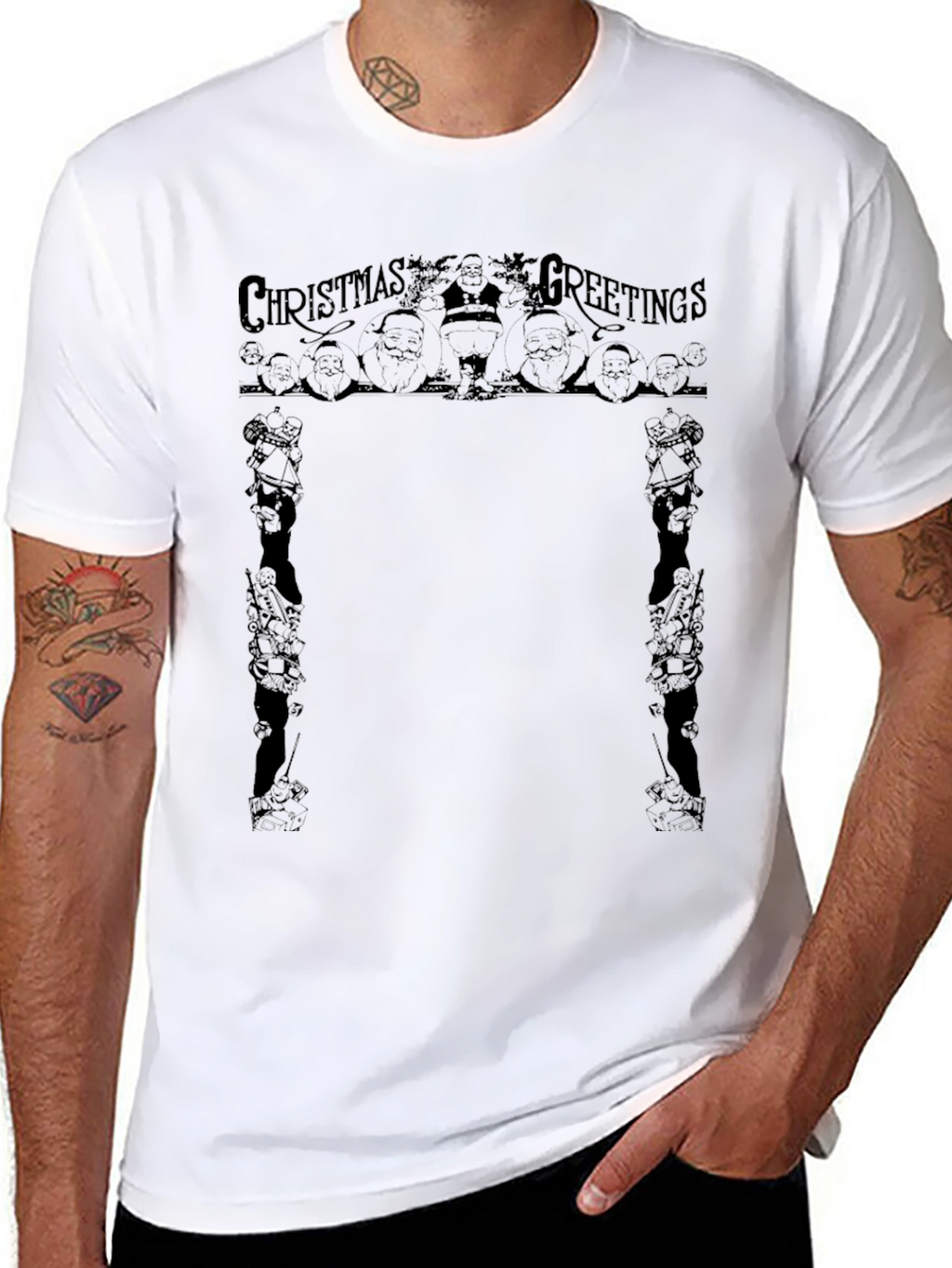 Christmas Greetings Graphic Tee - Holiday Style