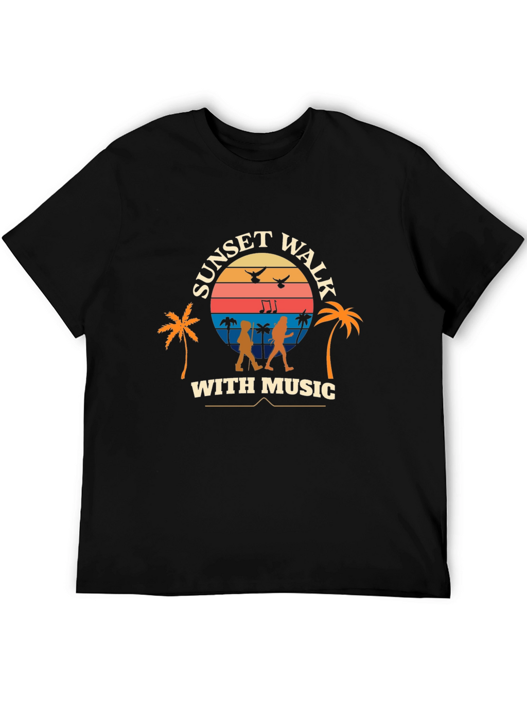 Sunset Walk With Music Graphic Tee