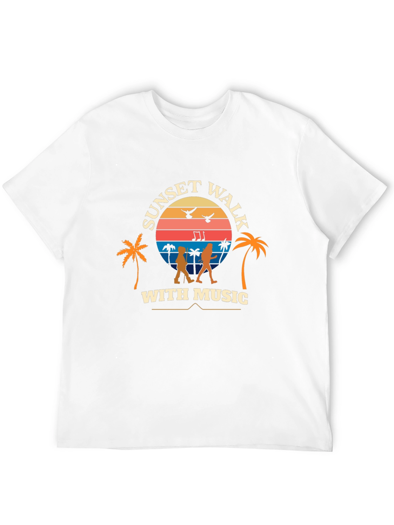Sunset Walk With Music Graphic Tee