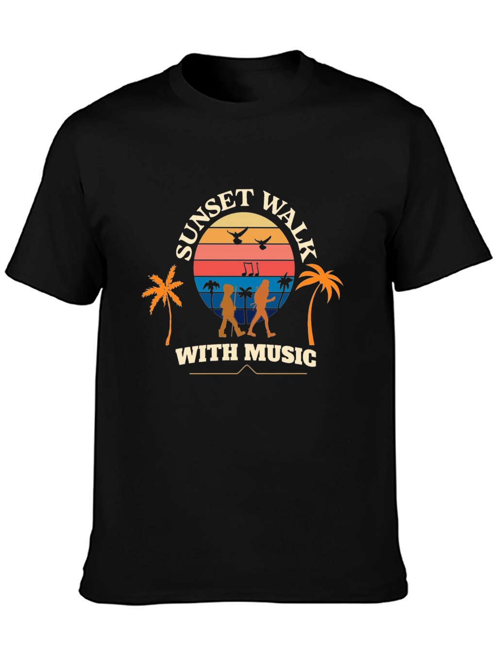 Sunset Walk With Music Graphic Tee