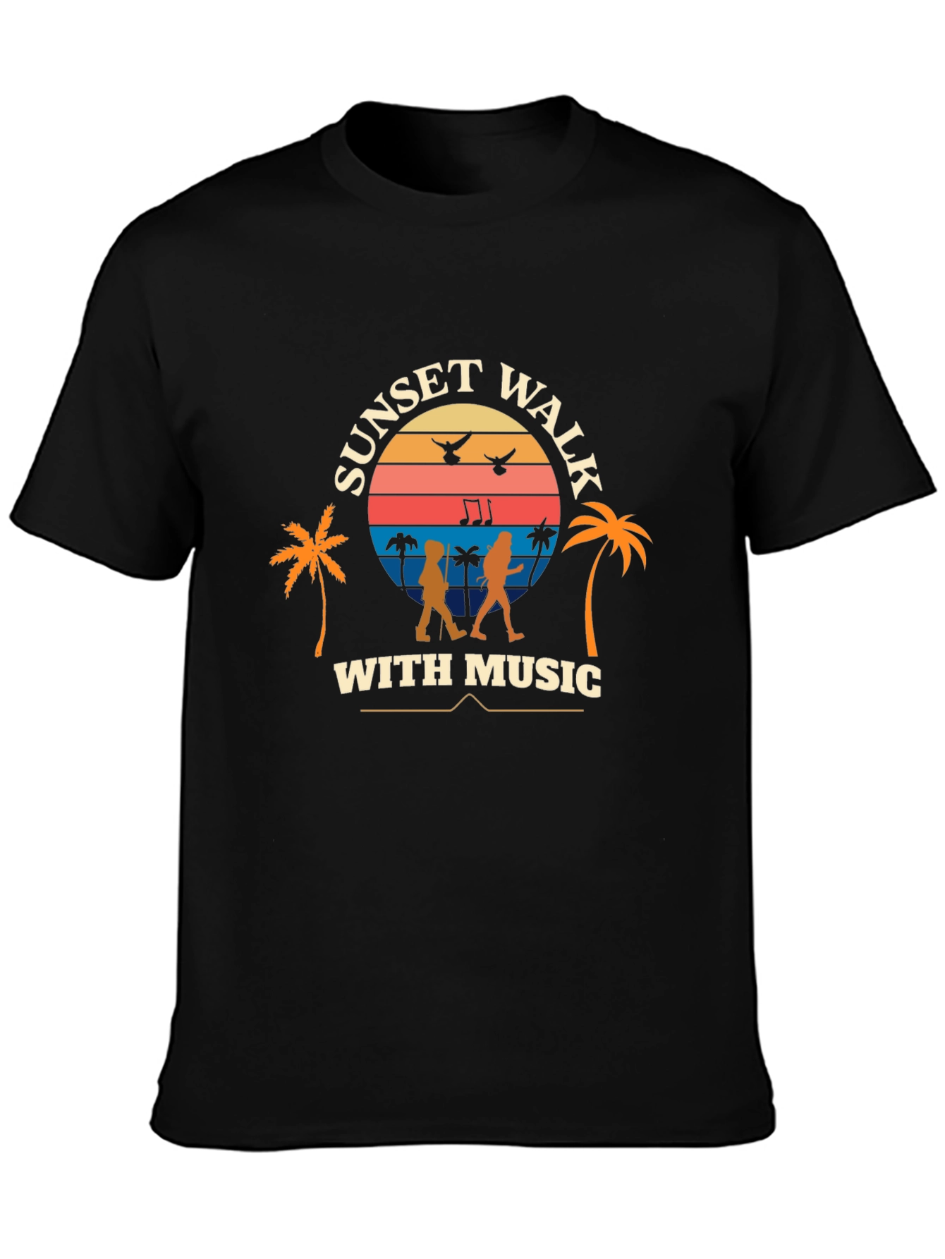 Sunset Walk With Music Graphic Tee