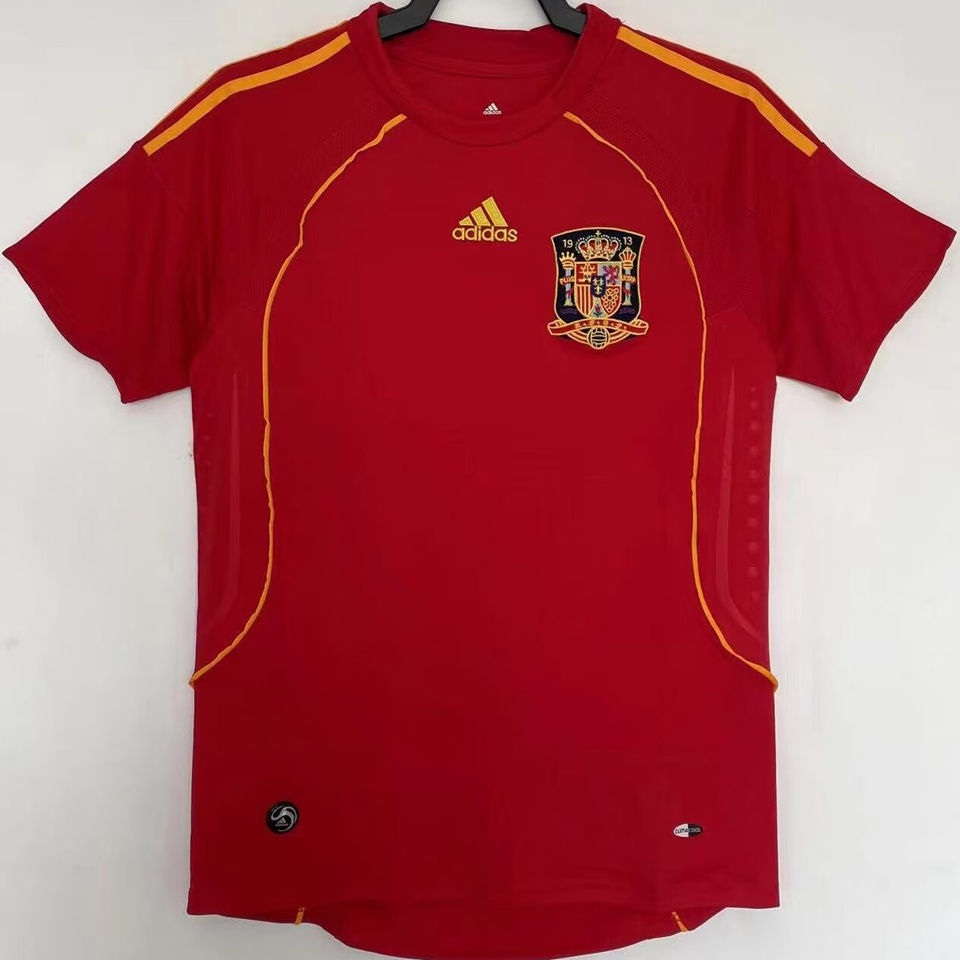 2008 Spain Home Red Retro Soccer Jersey Item NO.: SP2008 Front