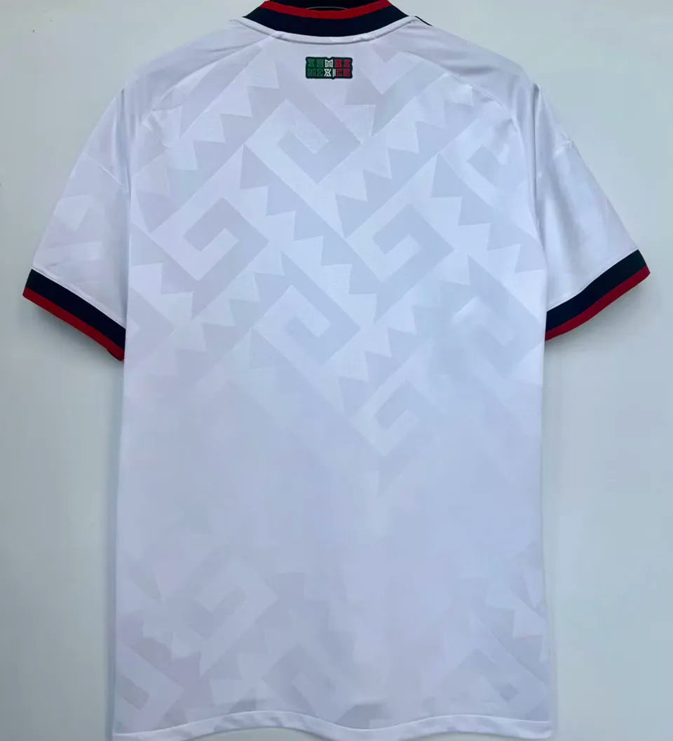 2026/27 Mexico 1:1 Quality Away White Fans Soccer Jersey (Have Right Patch 有右臂章 黑底白字） Detail 1
