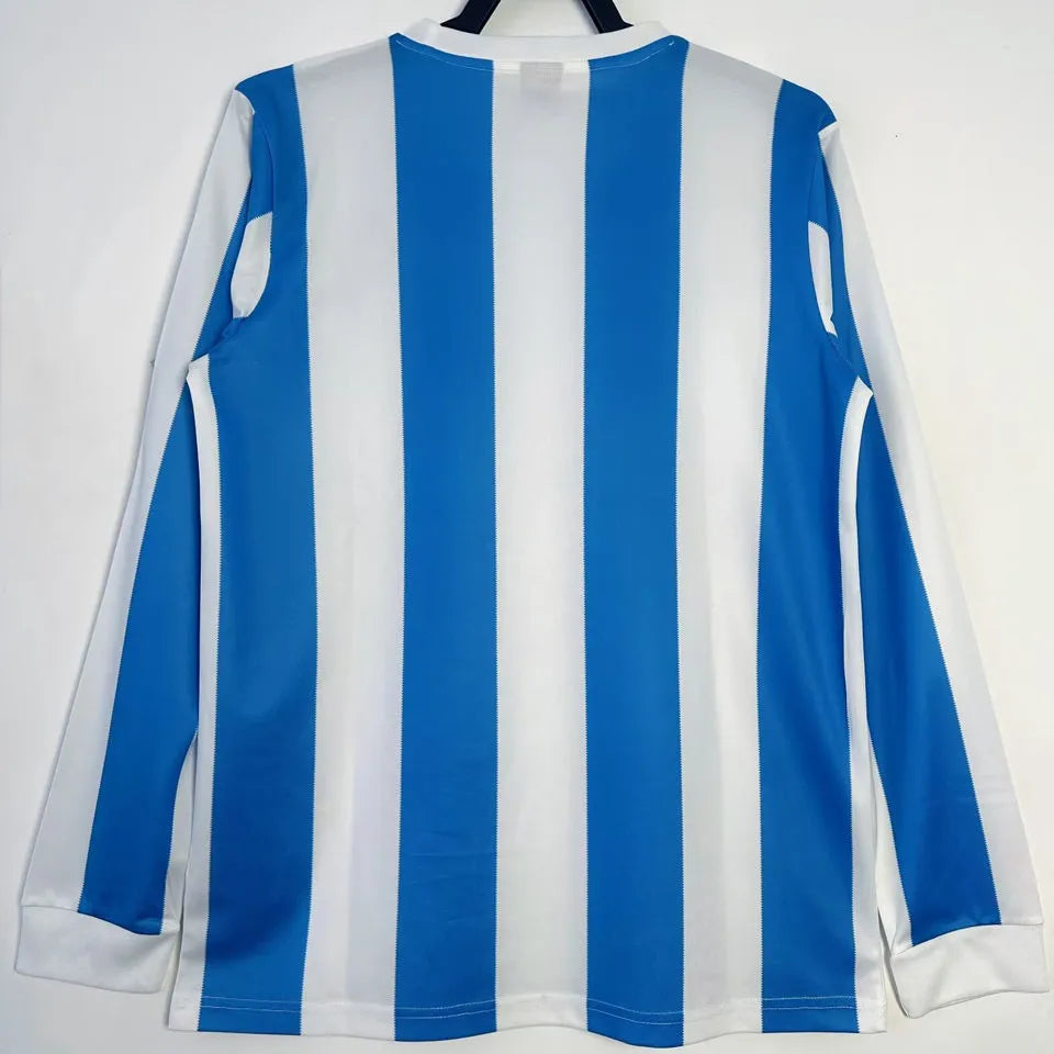1986 Argentina Home Retro Long Sleeve Soccer Jersey Back