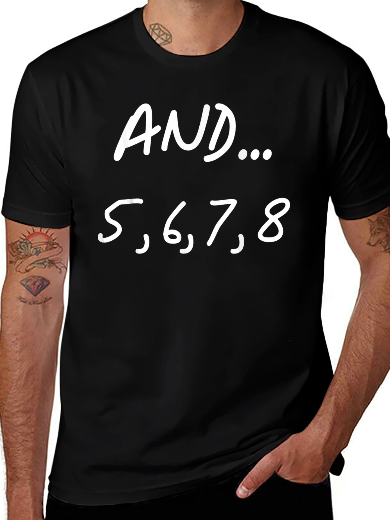Dance T-Shirt - AND... 5678 - Black Crew Neck