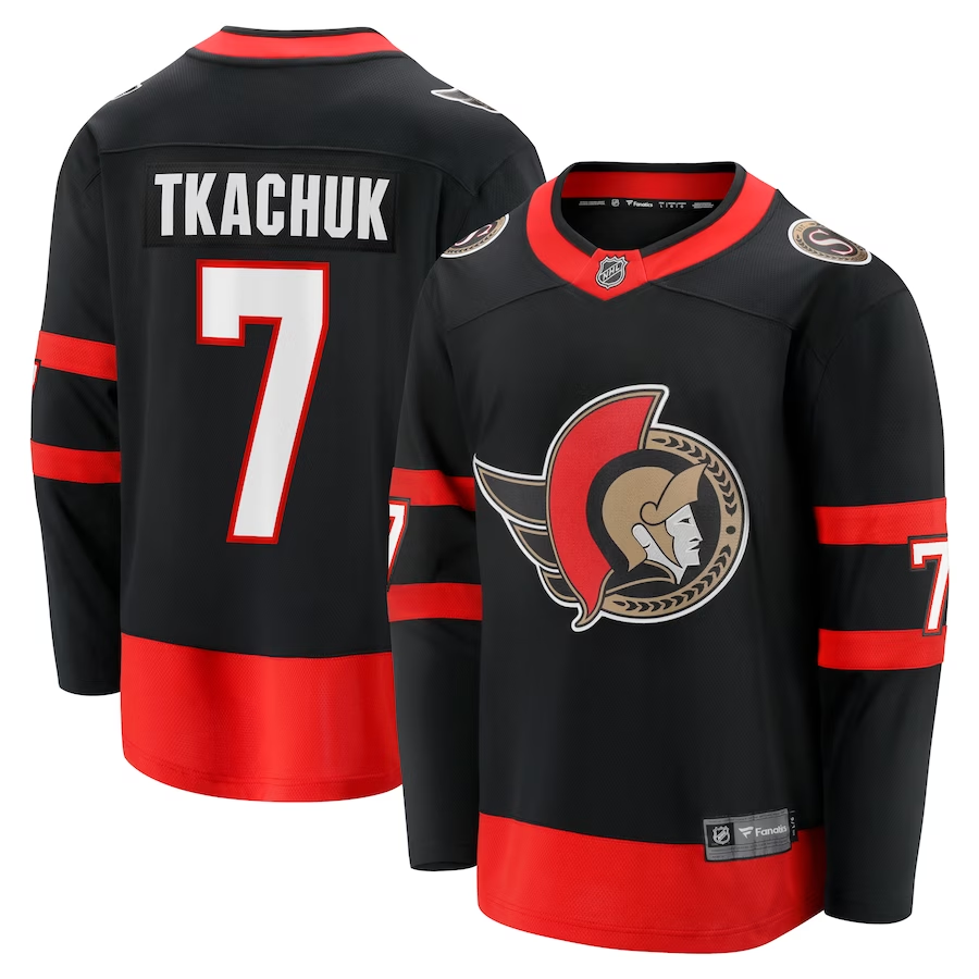 Men's Ottawa Senators Brady Tkachuk #7 Black Player Game Jerseys