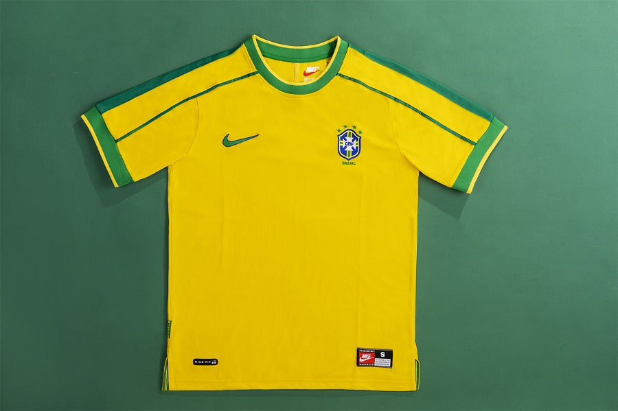 Ronaldo #9 Retro Brazil Home Jersey World Cup 1998 Image 4