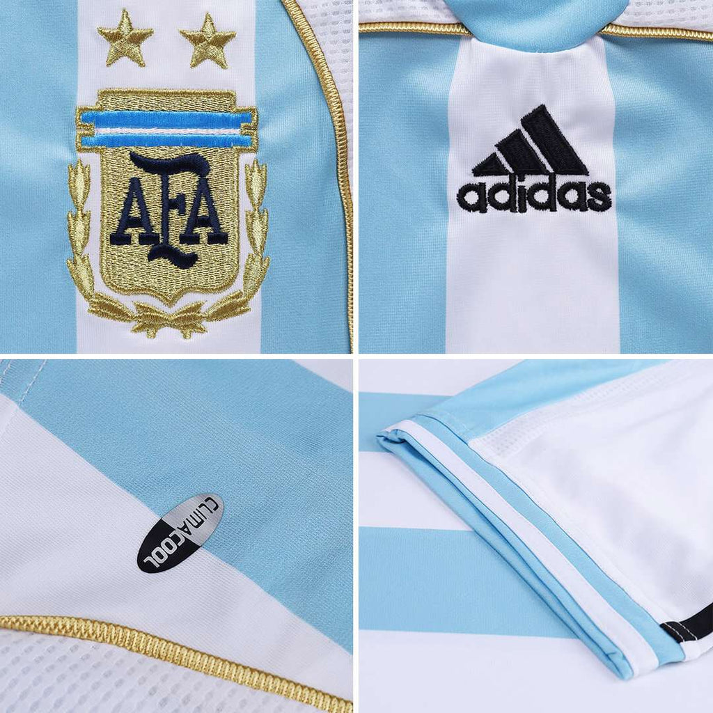 Messi #19 Retro Argentina Home Jersey World Cup 2006 Image 3
