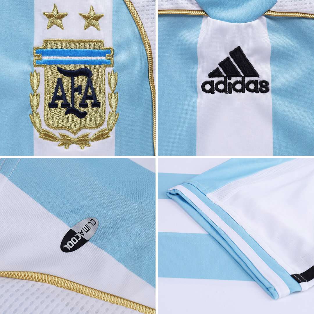 Messi #19 Retro Argentina Home Jersey World Cup 2006 Image 3