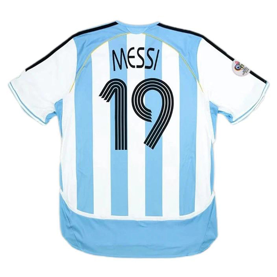 Messi #19 Retro Argentina Home Jersey World Cup 2006 Front