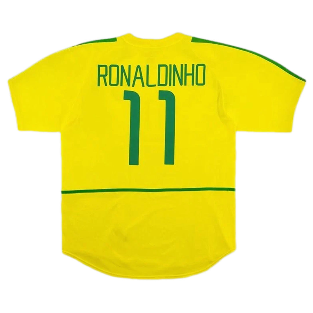 Ronaldinho #11 Retro Brazil Home Jersey World Cup 2002 Front