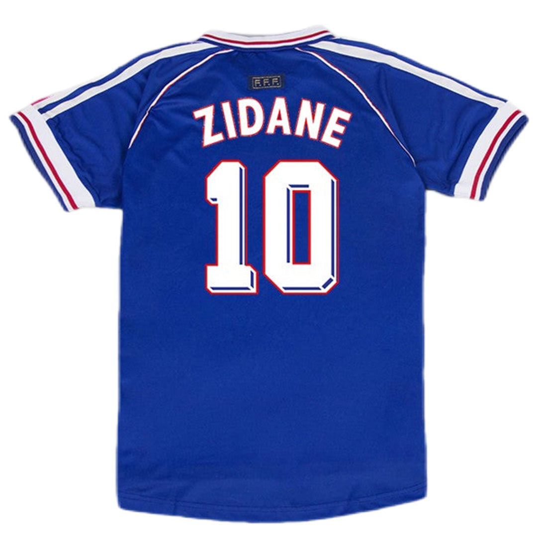 Zidane #10 Retro France Home Jersey World Cup 1998 Front
