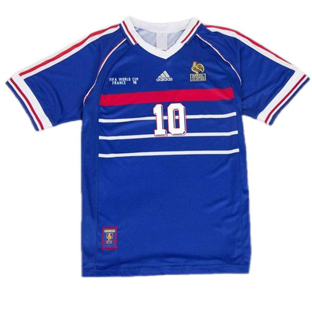 Zidane #10 Retro France Home Jersey World Cup 1998 Back