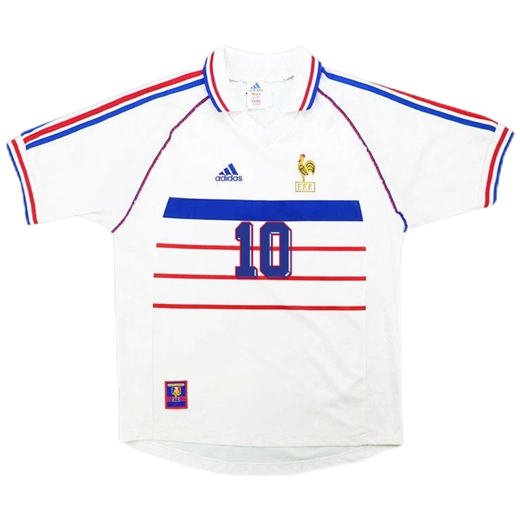 Zidane #10 Retro France Away Jersey World Cup 1998 Back