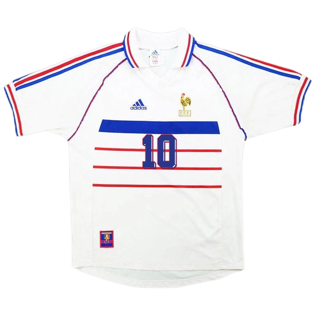 Zidane #10 Retro France Away Jersey World Cup 1998 Back