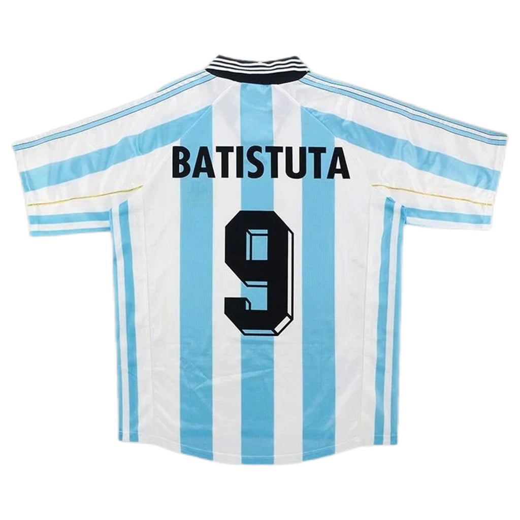 BATISTUTA #9 Retro Argentina Home Jersey World Cup 1998 Front
