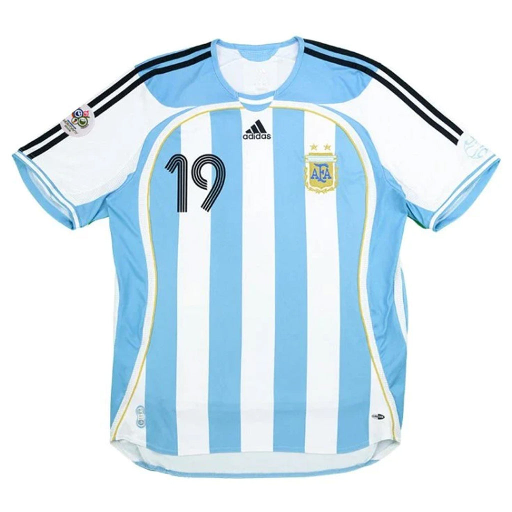 Messi #19 Retro Argentina Home Jersey World Cup 2006 Back