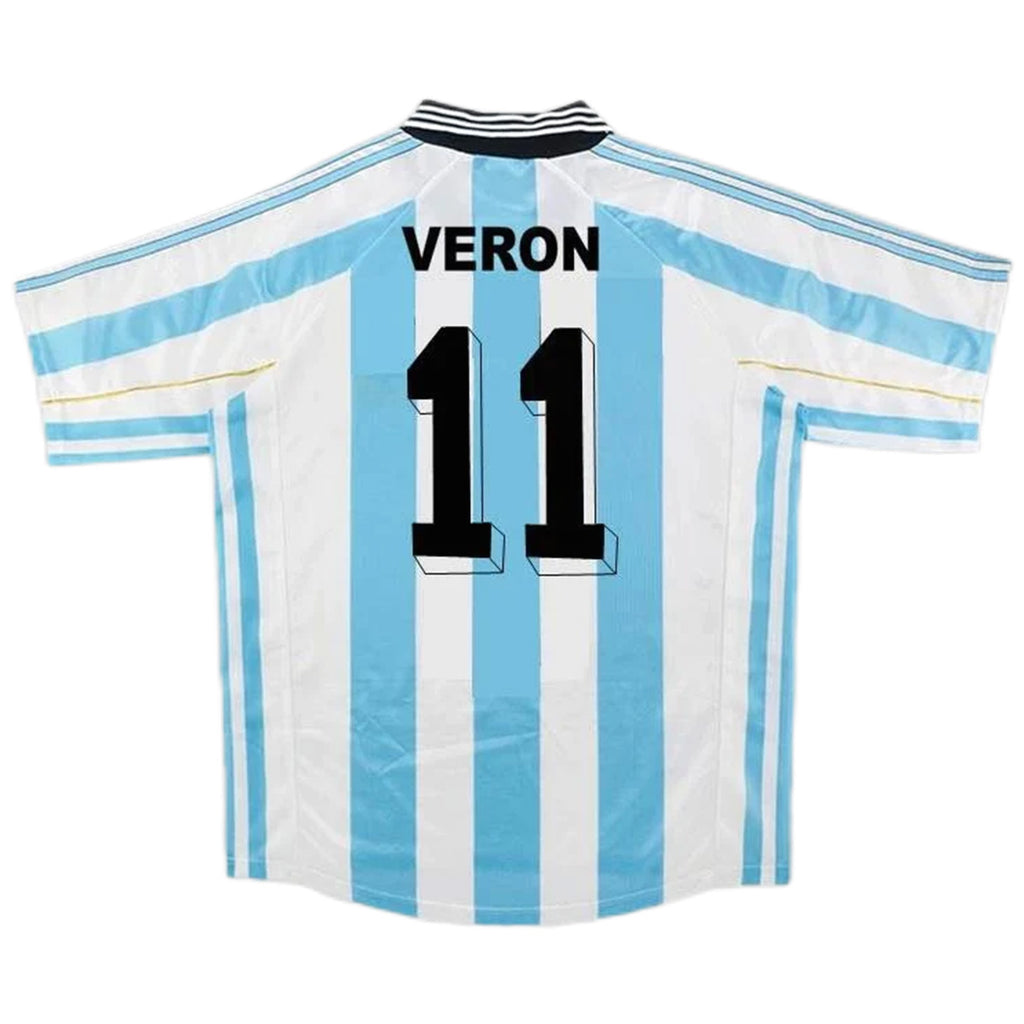 VERON #11 Retro Argentina Home Jersey World Cup 1998 Front