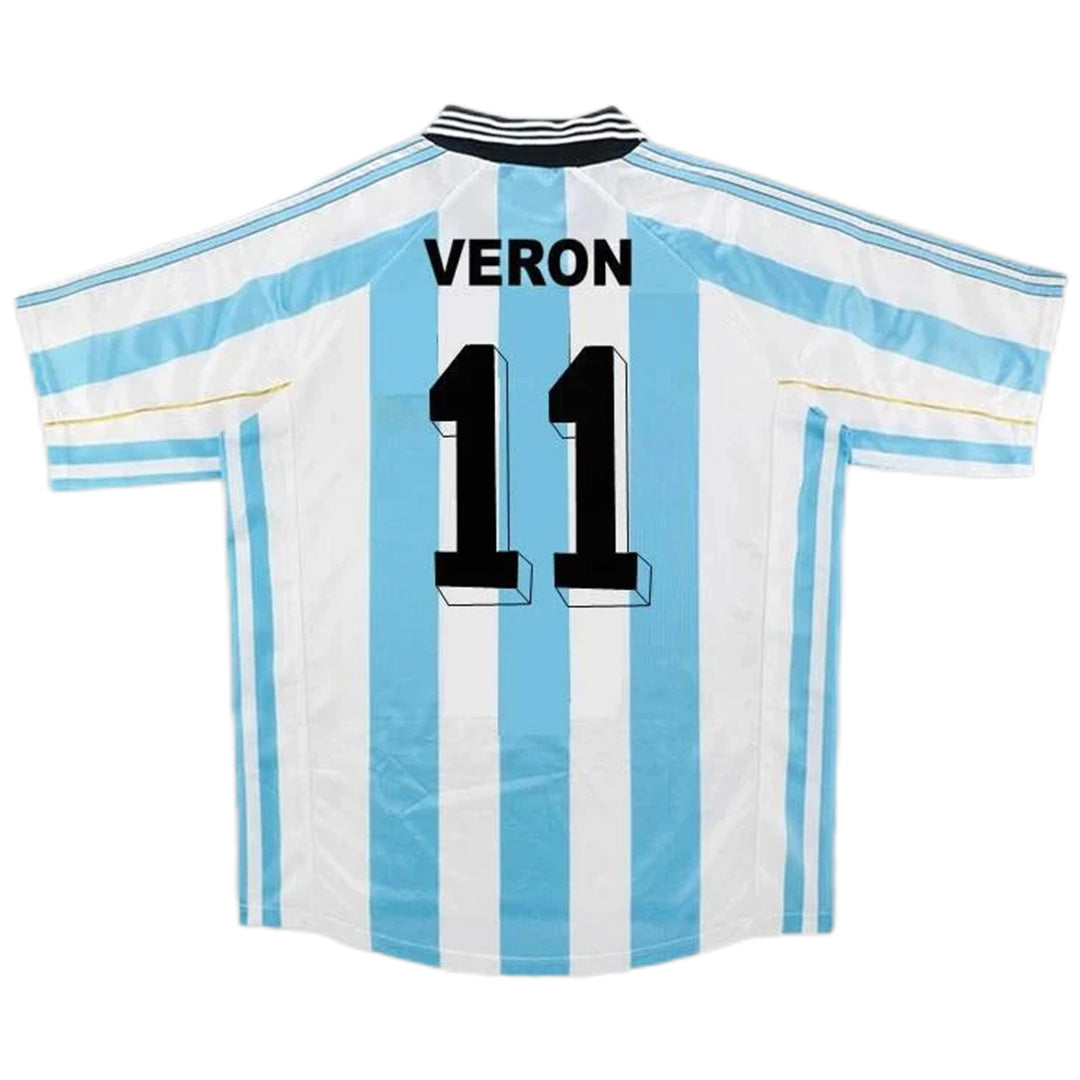 VERON #11 Retro Argentina Home Jersey World Cup 1998 Front