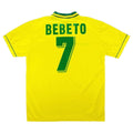 BEBETO #7 Retro Brazil Home Jersey World Cup 1994 Front