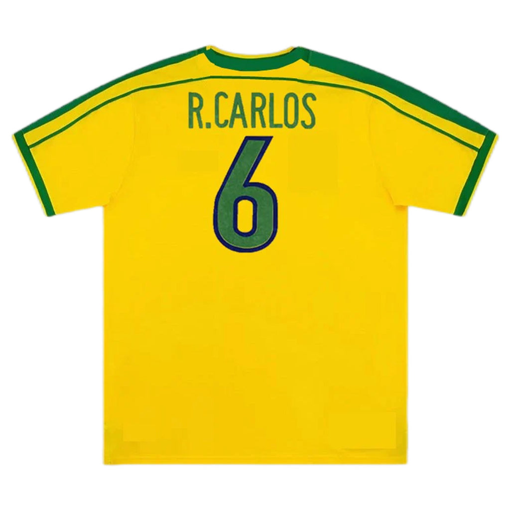 R.CARLOS #6 Retro Brazil Home Jersey World Cup 1998 Front
