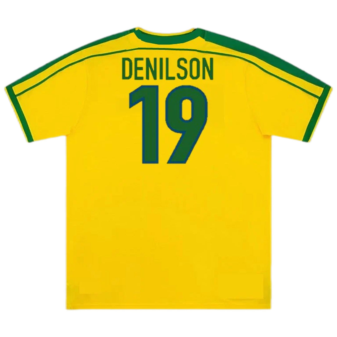 DENILSON #19 Retro Brazil Home Jersey World Cup 1998 Front