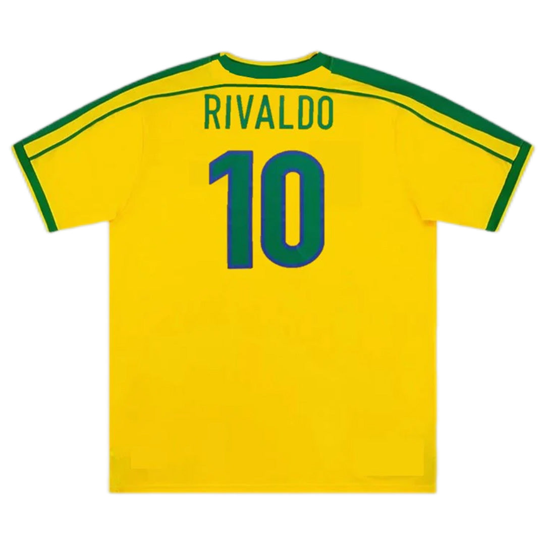 RIVALDO #10 Retro Brazil Home Jersey World Cup 1998 Front