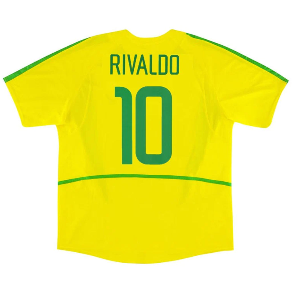 RIVALDO #10 Retro Brazil Home Jersey World Cup 2002 Front