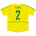CAFU #2 Retro Brazil Home Jersey World Cup 2002 Front