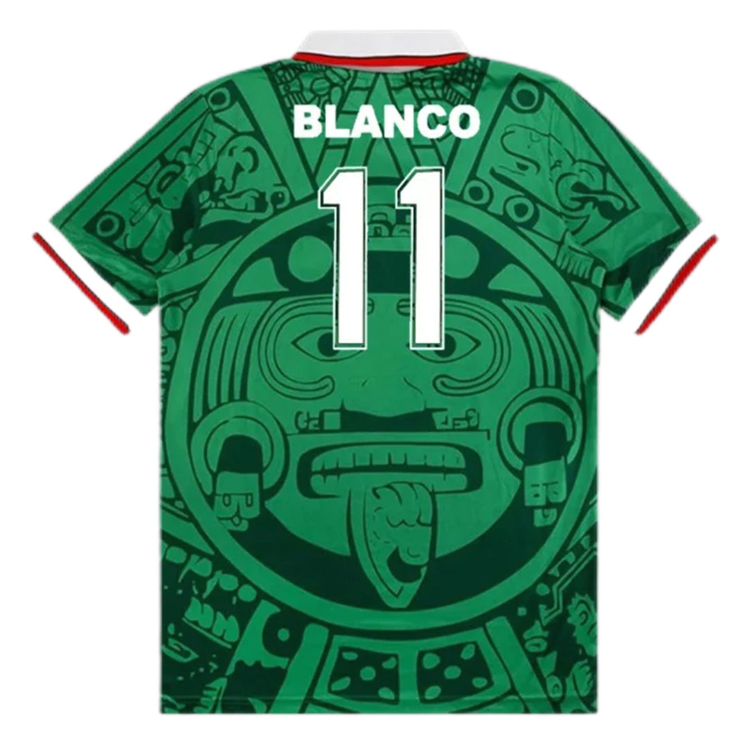 BLANCO #11 Retro Mexico Home Jersey World Cup 1998 Front