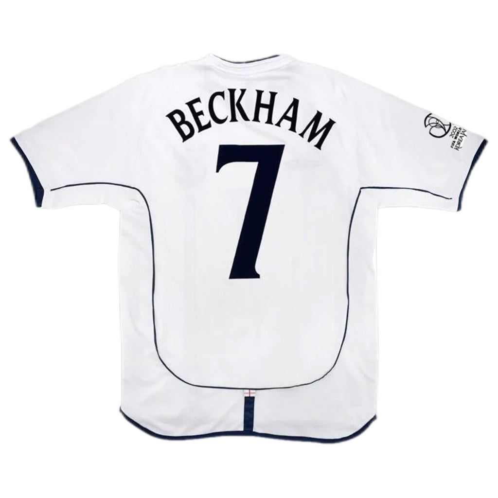 Beckham #7 Retro England Home Jersey World Cup 2002 Front